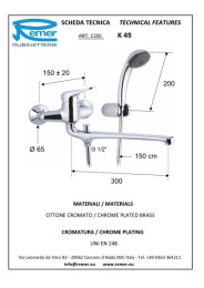 Фото Смеситель Remer для ванны длинный нос RR K49 2