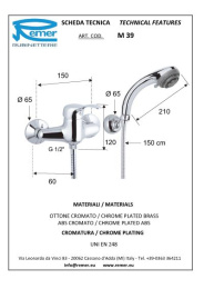 Смеситель Remer для душа RR M39 + шланг/лейка