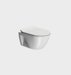 Фото Унитаз подвесной GSI PURA ECO 880709 35 см х 55 см, Swirlflush, с открытым креплением, Белый матовый