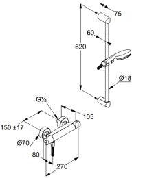 Фото Душевой гарнитур Kludi Logo (6857505-00) хром