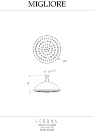 Фото Migliore Verona 19992 Верхний душ, d-230 mm, антикальций, золото