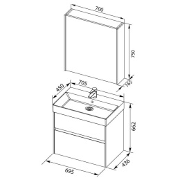 Мебель для ванной Aquanet Бруклин 70 белый
