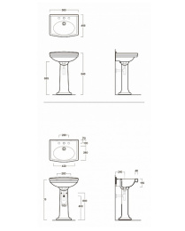 Раковина с пьедесталом Simas Londra 60 см LO914bi*1