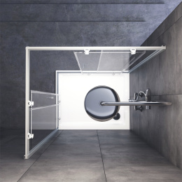 Душевое ограждение 100х80 Am.Pm Gem (W90G-404-100280-MT) прозрачный