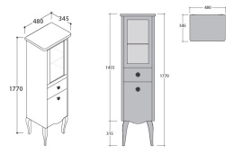 Фото Шкаф-пенал напольный Globo Paestum (PS38DXX)