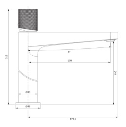 Смеситель для умывальника OMNIRES CONTOUR CT8012AT (антрацит)