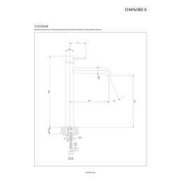 Omnires Y brushed gold Y1212GLB Смеситель для умывальника высокий (брашированное золото)