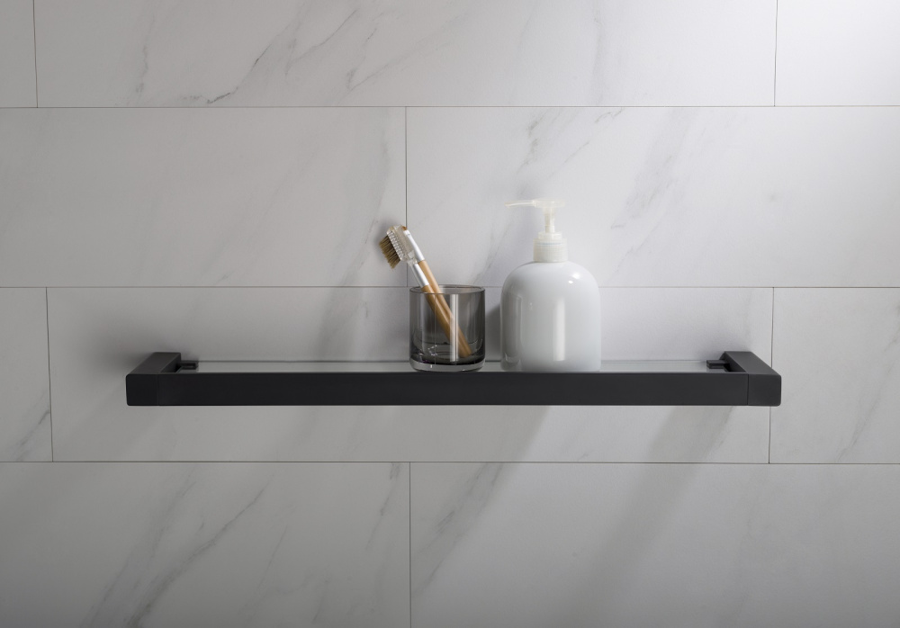 Фото Полка в ванную стеклянная Timo Selene 14072/03 черный