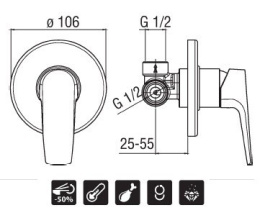 Nobili Nobi NB84108CR Смеситель для душа (хром)