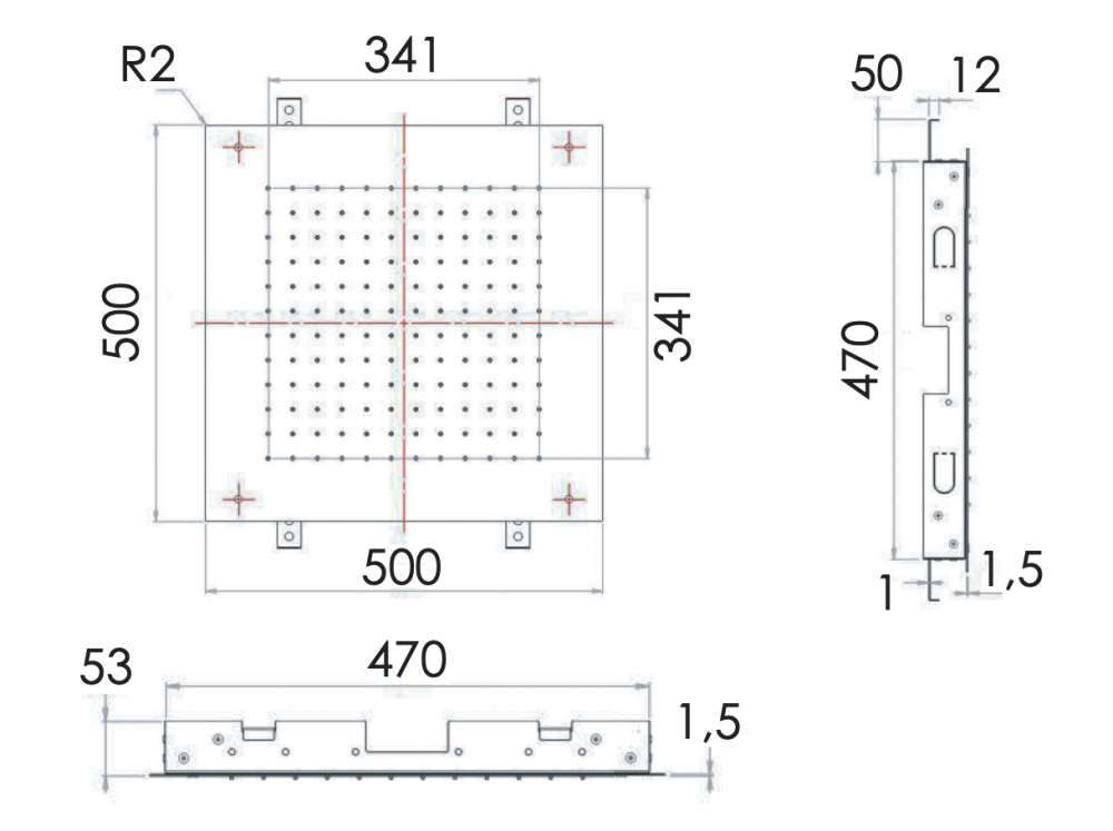 Фото Верхний душ потолочный 50 см Remer INOX SS357SFS50