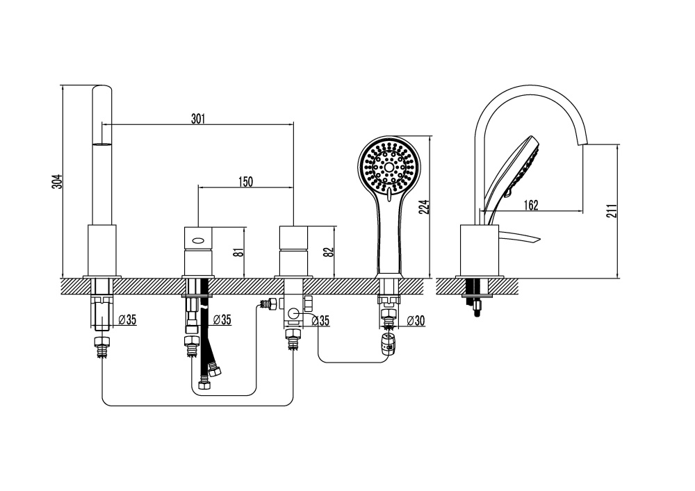 Фото Смеситель на борт ванны Lemark Atlantiss (LM3241C)