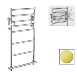 Фото Полотенцесушитель электрический Margaroli Sereno 583-8 BOX 475мм с полкой, 5834708GOPB, золото