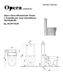 Cielo OPERA (tonda) OPVAT+OPCM унитаз напольный, в комплекте с бачком и сидением (цвет: черный)