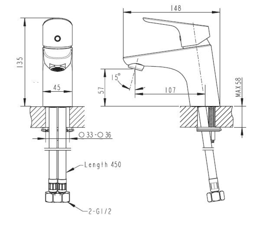 Смеситель для умывальника Bravat Drop (F14898BM-1)