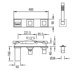 Фото Tres Cuadro 107192 Смеситель для ванны