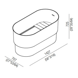 Agape Immersion AVAS1982Z Ванна отдельностоящая 142.7x70.7x72.5 см, цвет: белый
