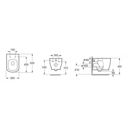 Подвесной унитаз BelBagno Prado BB10150CH, безободковый