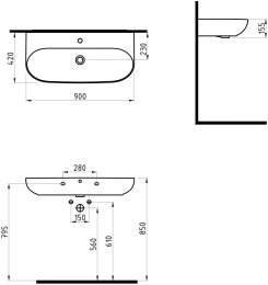 Раковина Bien Vokha MDLS09001FD1W5000