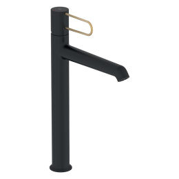Фото Смеситель для раковины Jacob Delafon Odeon Rive Gauche E21030-GLD-BL, высокий, с донным клапаном, ко