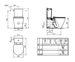 Фото Напольный унитаз Ideal Standard Connect AquaBlade® E039701 с бачком E785601, безободковый
