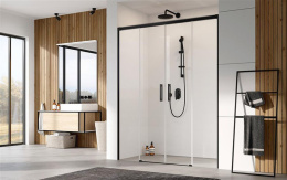 Фото Душевая дверь в нишу Radaway Idea Black DWD 190 профиль Черный стекло прозрачное 387129-54-01