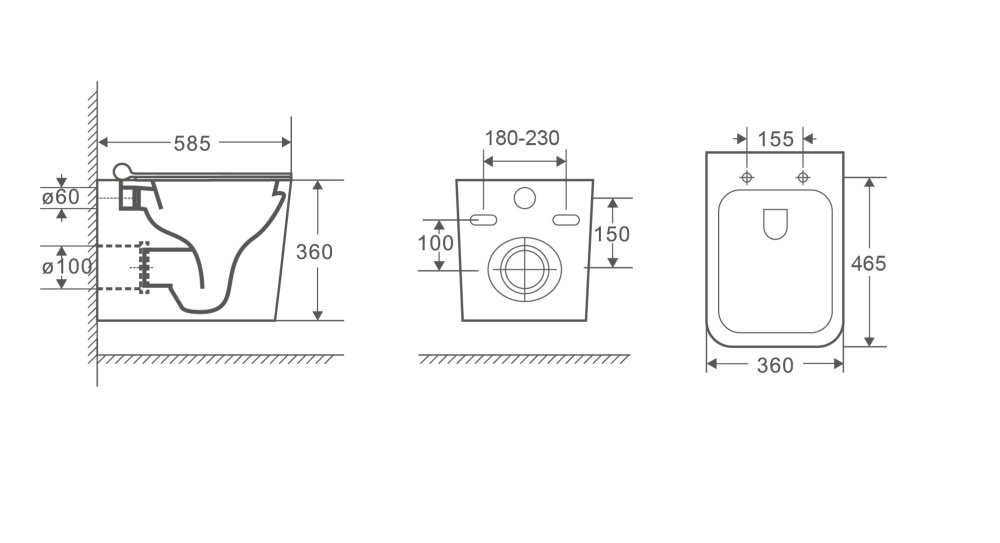 Унитаз подвесной Grossman (GR-4414S) белый глянцевый