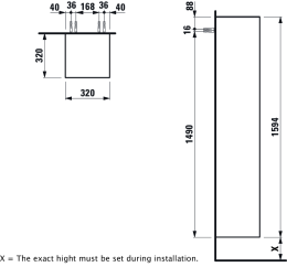 Высокий шкаф-пенал Laufen Sonar 4.0549.2.034.041.1 160 см, 1 дверь, петли справа, цвет Copper (медь)