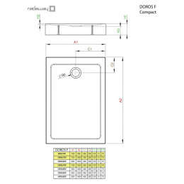Акриловый поддон для душа Radaway Doros F Compact 100x80x12 Белый SDRFP1080-05