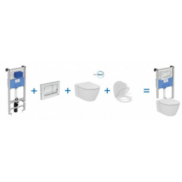 Инсталляция Ideal Standard с унитазом Connect AquaBlade E047901, сиденье микролифт, комплект (E21270