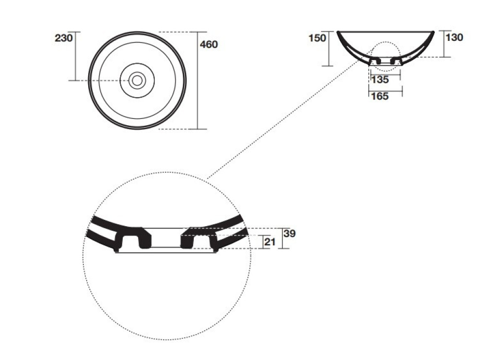 Фото Kerasan Ciotola 430301 Раковина накладная на 46 см
