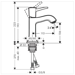 Смеситель для раковины 31301000 Hansgrohe Metropol Classic (хром)