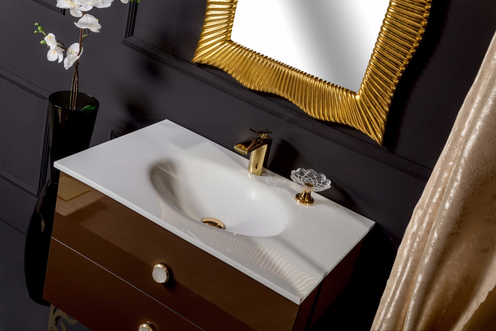 Фото Armadi Art NeoArt 830-100-DB Тумба 100см*43,5 DARK BROWN (керам.моноблок)