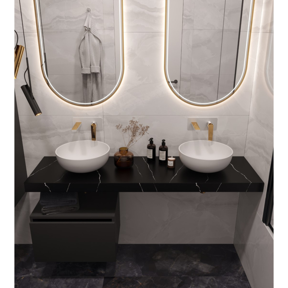 Armadi Art FLAT 869-160-NM Столешница прямая NERO MARQUINA 1610*460*70