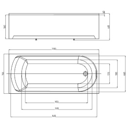 Фото Акриловая ванна 170x75 Aquatek (NIK170-0000001), прямоугольная