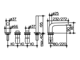 Смеситель для ванны Keuco Edition 400 51530010100, хром