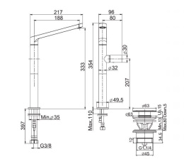 Смеситель для раковины F4161/HCR FIMA Carlo Frattini Nomos Go