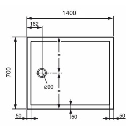 Душевой поддон Huppe PURANO 140 x 70 x h4 см, 202167.055, из искусственного камня