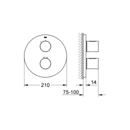 Grohe Grohtherm 3000 Cosmopolitan 19467000 Термостат для душа, встраиваемый без подключения шланга