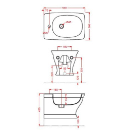 Биде подвесное ArtCeram Civitas (CIB001 34 00) серый
