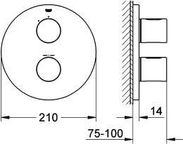 Фото Grohe Grohtherm 3000 Cosmopolitan 19467000 Термостат для душа, встраиваемый без подключения шланга