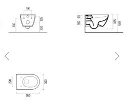 Унитаз подвесной GSI PURA 881516 безободковый, Bistro matte