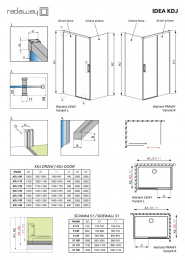 Боковая стенка для душевого уголка Radaway Idea S1 120x200 профиль хром, стекло прозрачное, левостор