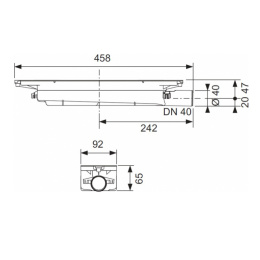Сифон TECE Drainprofile 673001 низкий DN40, боковой слив