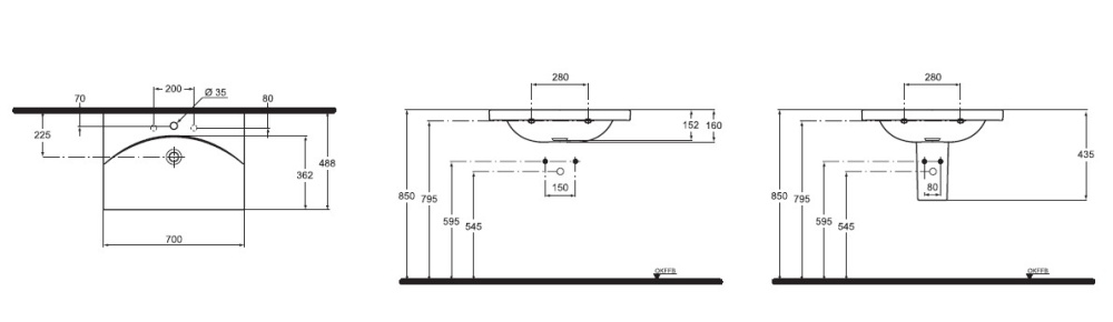 Раковина Ideal Standard Daylight K072601 70 см