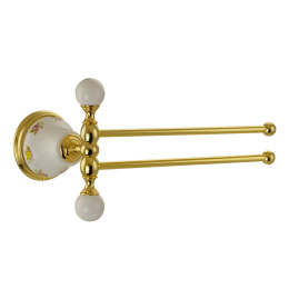 Фото Migliore Provance 17704 Полотенцедержатель двойной поворотный L20 cм, керамика, золото