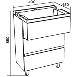Фото Marka One Ц0000001480 Тумба с раковиной Bumble 40Н 2я