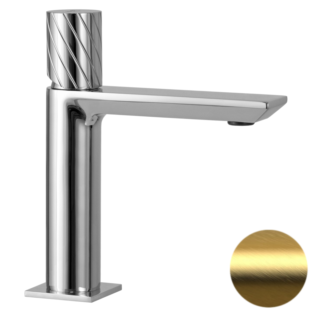 Фото Смеситель для раковины Remer Edge EG710BG, золото брашированное