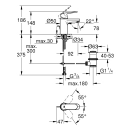 Grohe Eurosmart Cosmopolitan 32825000 Смеситель для раковины корпус маленький