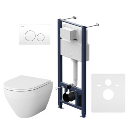 Инсталляция + унитаз + клавиша Am.Pm Spirit 2.0 (IS49001.701700) белый, синий