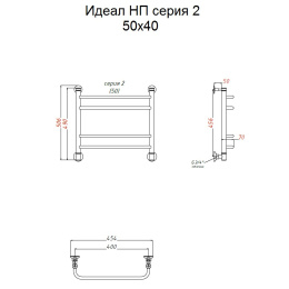 Полотенцесушитель Тругор  Идеал НП 2 50*40 (ЛЦ5) (Идеал2/нп5040)